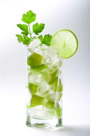 Fresh lime cocktail with iceの写真素材