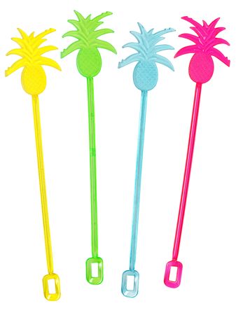 Cocktail decoration with pineapple shape. Isolated on white backgroundの写真素材