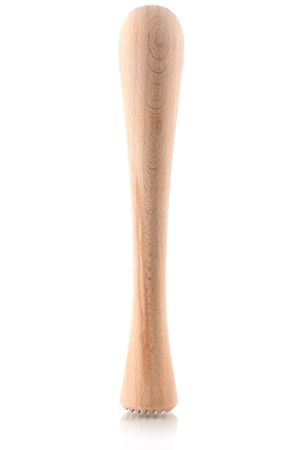 Wooden muddler isolated on white background