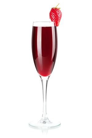 Wine collection - Strawberry champagne. Isolated on white backgroundの写真素材