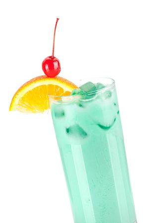 Cocktail collection: Blue milk. Isolated on white backgroundの写真素材