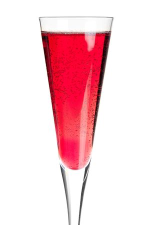 Cocktail collection - Kir royal with champagne. Isolated on white backgroundの写真素材