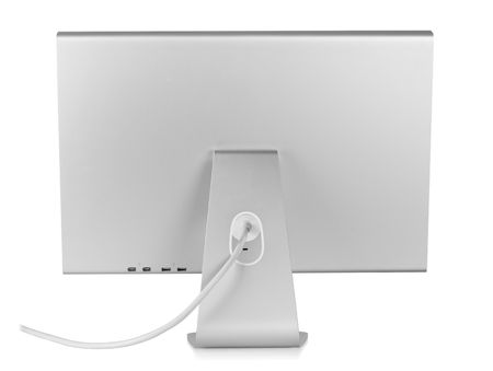 Computer Monitor. Rear view, isolated on white backgroundの写真素材