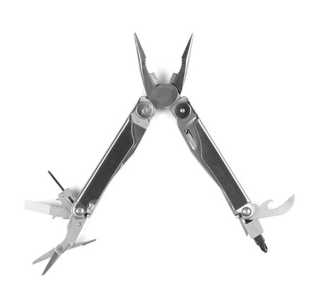 Multifunctional tool. Isolated on white backgroundの写真素材