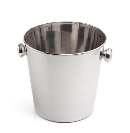 Empty champagne ice bucket. Isolated on white backgroundの写真素材