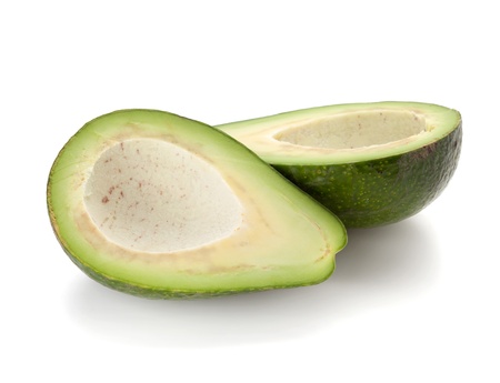 Ripe avocado. Isolated on white backgroundの写真素材