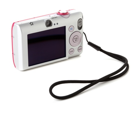 Compact digital camera. Isolated on white backgroundの写真素材