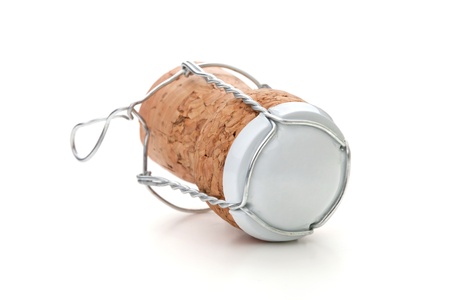 Champagne cork. Isolated on white backgroundの写真素材