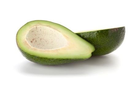 Ripe avocado. Isolated on white backgroundの写真素材