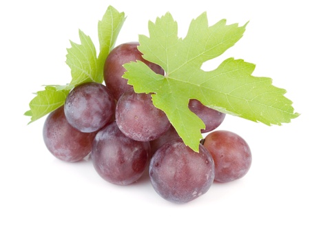 Red grapes isolated on white background