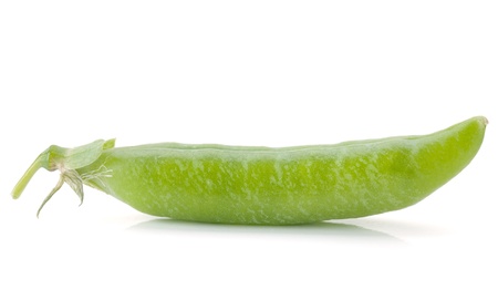 Ripe pea vegetable. Isolated on white backgroundの写真素材