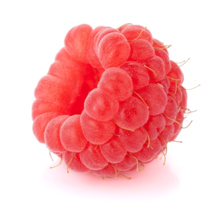 Fresh raspberry. Isolated on white backgroundの写真素材