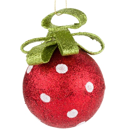 Christmas ball. Isolated on white backgroundの写真素材