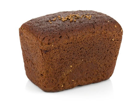Brown bread. Isolated on white backgroundの写真素材