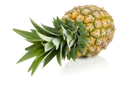 Fresh juicy pineapple. Isolated on white backgroundの写真素材