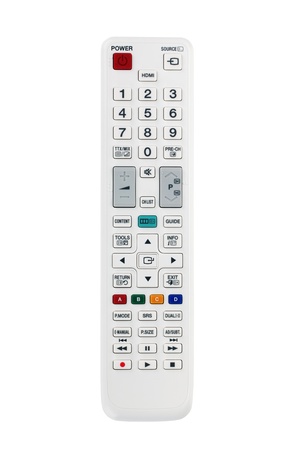 White remote control. Isolated on white backgroundの写真素材