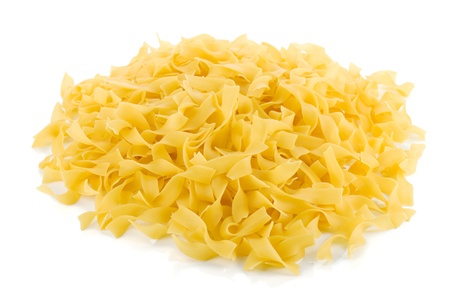 Heap of pasta. Isolated on white backgroundの写真素材