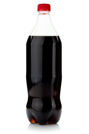 Cola bottle. Isolated on white backgroundの写真素材