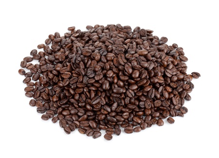 Heap of coffee beans. Isolated on white backgroundの写真素材