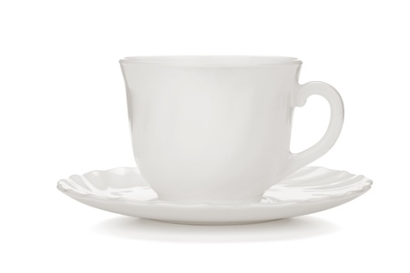 Tea cup with saucer. Isolated on white backgroundの写真素材