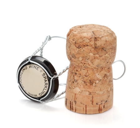 Champagne cork. Isolated on white backgroundの写真素材