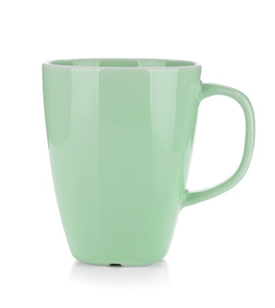 Light green coffee cup  Isolated on white backgroundの写真素材