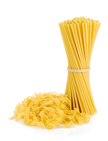 Bunch of spaghetti. Isolated on white backgroundの写真素材