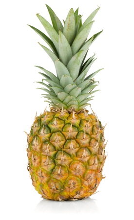 Juicy pineapple. Isolated on white backgroundの写真素材