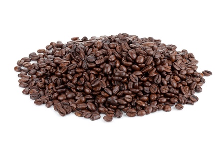 Heap of coffee beans. Isolated on white backgroundの写真素材