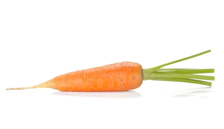 Fresh ripe carrot  Isolated on white backgroundの写真素材