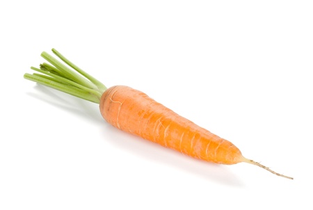 Fresh ripe carrot  Isolated on white backgroundの写真素材