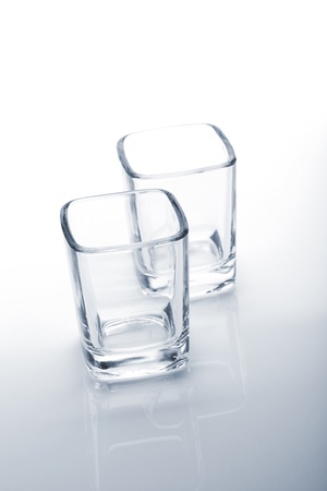 Shot glasses. Blue tonedの写真素材