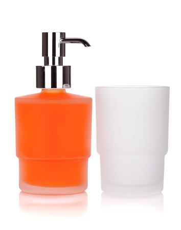 Bathroom accessories. Isolated on white backgroundの写真素材