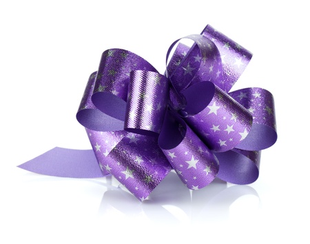 Christmas bow decor. Isolated on white backgroundの写真素材