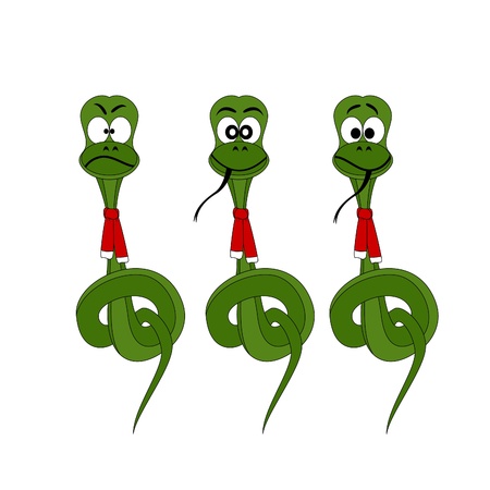 Three christmas snake character