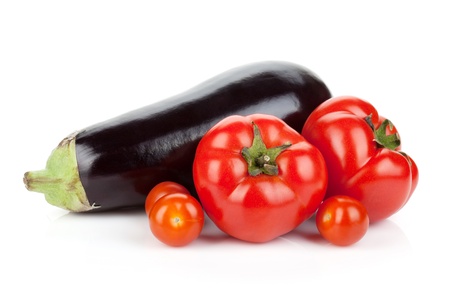 Fresh ripe vegetables. Isolated on white backgroundの写真素材