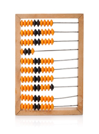 Wooden abacus. Isolated on white backgroundの写真素材