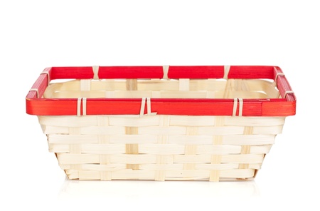 Fruit basket. Isolated on white backgroundの写真素材