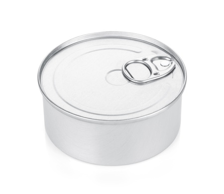 Tin can. Isolated on white background