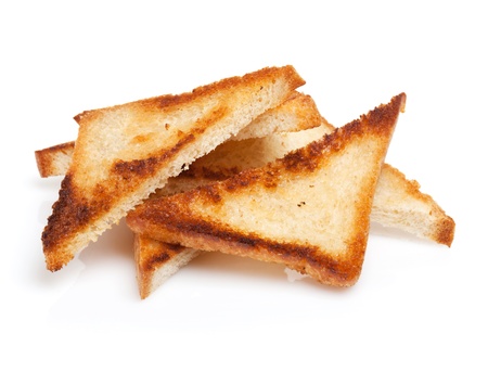 Toasted bread slices. Isolated on white background