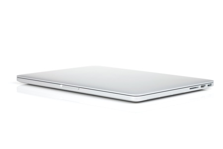Closed laptop. Isolated on white background