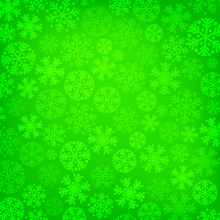 Abstract green christmas background with snowflakesのイラスト素材