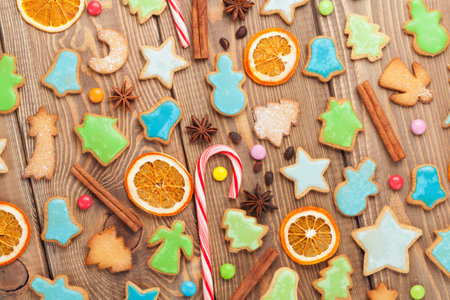 Christmas closeup wooden background 