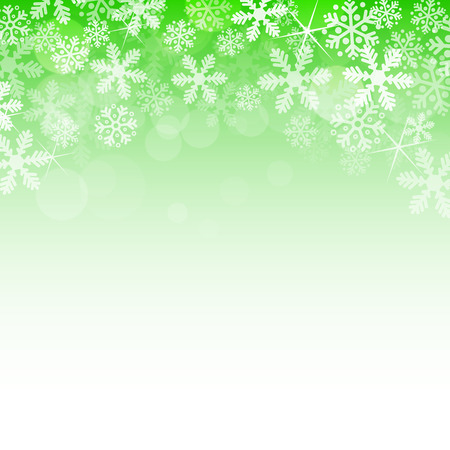 Abstract green christmas background with snowflakesのイラスト素材