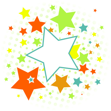 Abstract background with colorful starsのイラスト素材