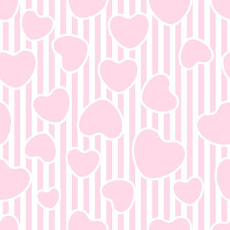Valentines day seamless background with heartsのイラスト素材