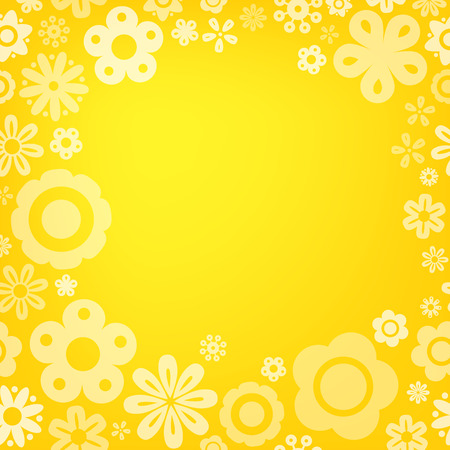 Various flower frame background with copy spaceのイラスト素材