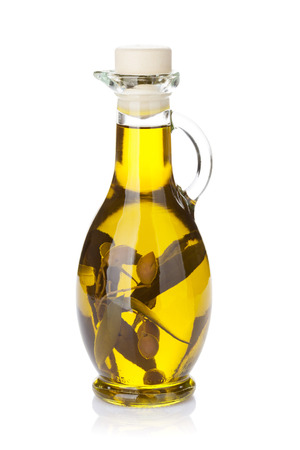 Olive oil bottle. Isolated on white backgroundの写真素材