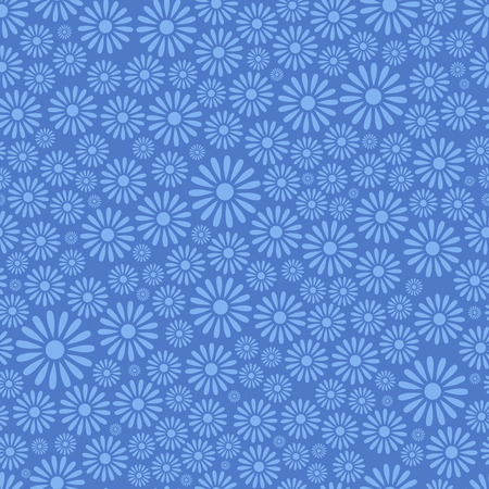 Flower on blue seamless pattern backgroundのイラスト素材