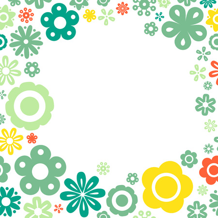 Various flower frame background with copy spaceのイラスト素材